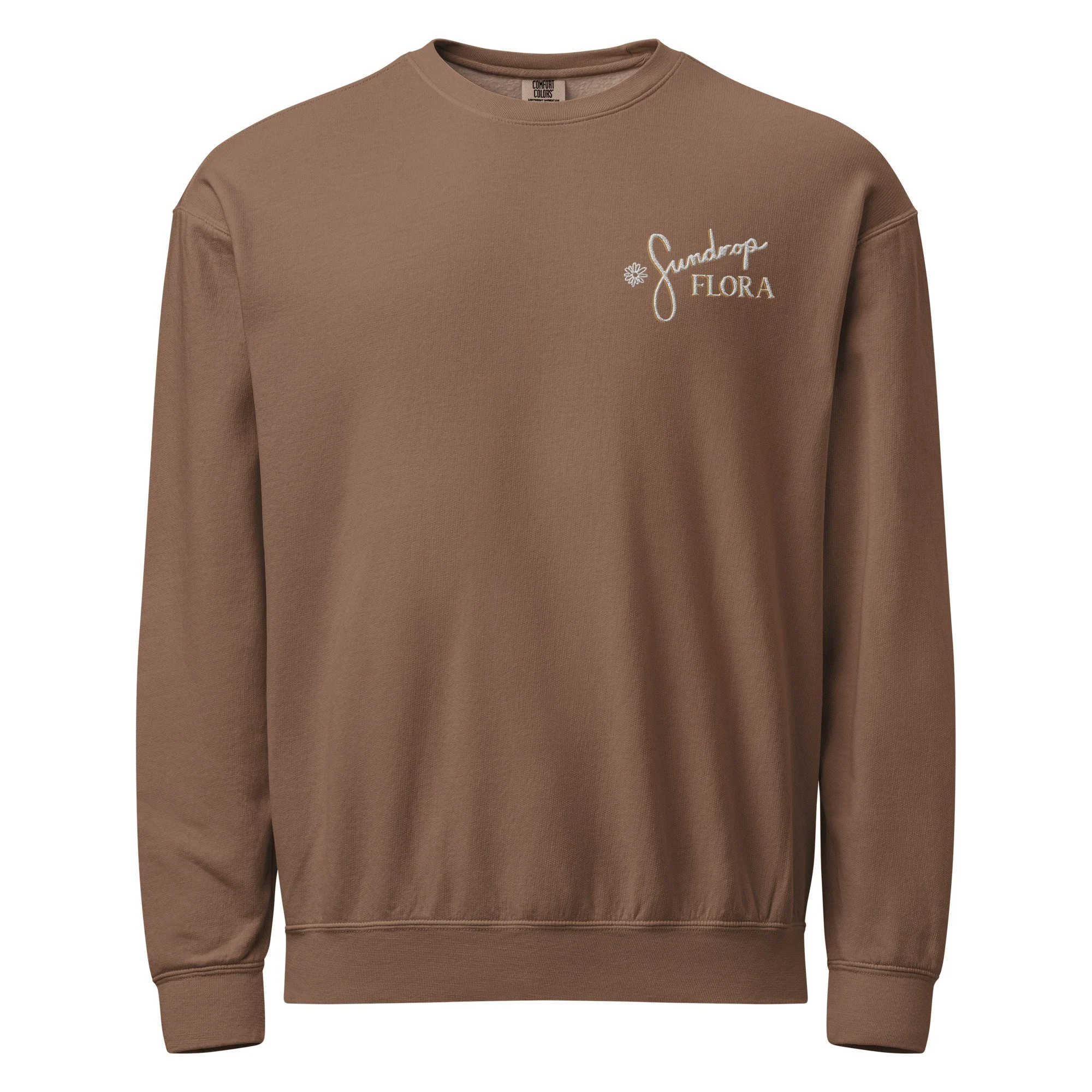 Unisex garment-dyed fleece crewneck sweatshirt