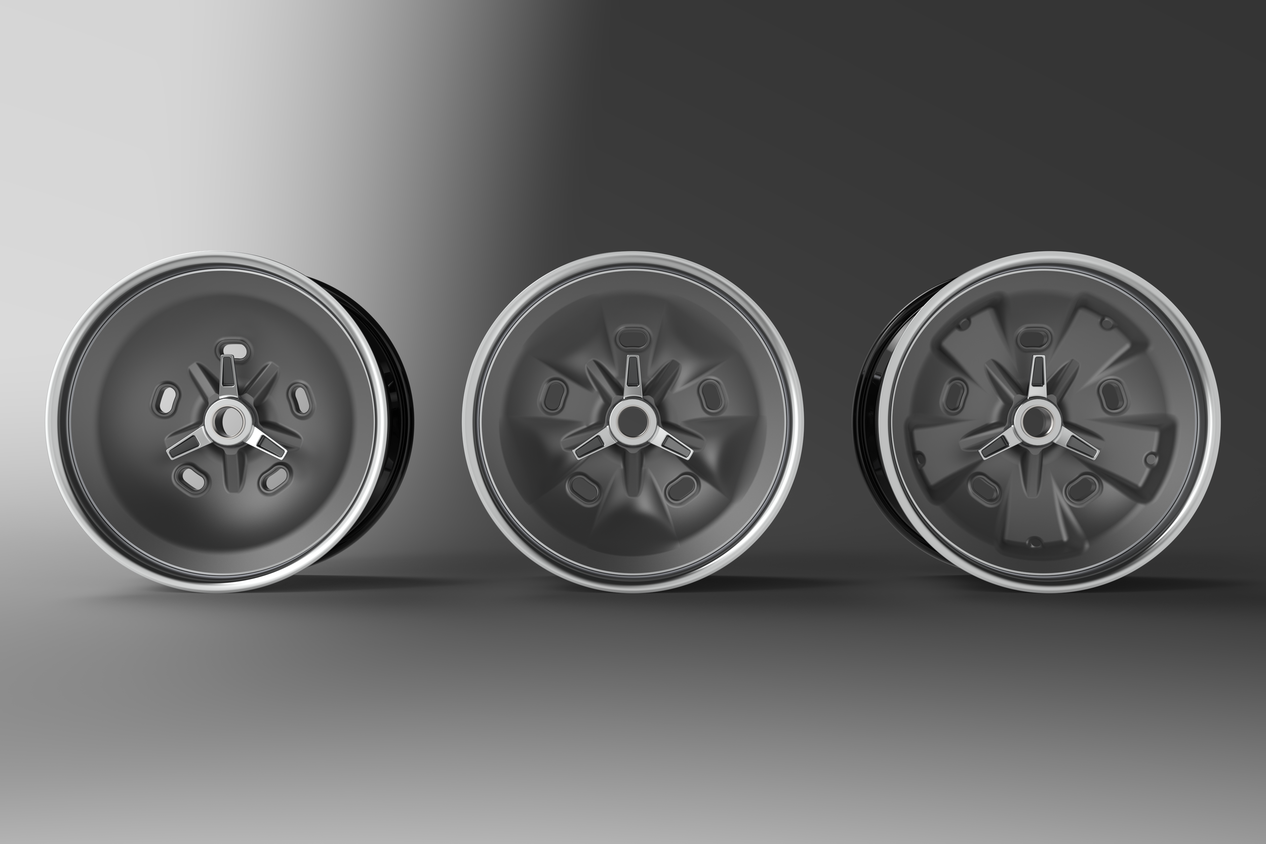 A series of wheels for a vintage Ford F100