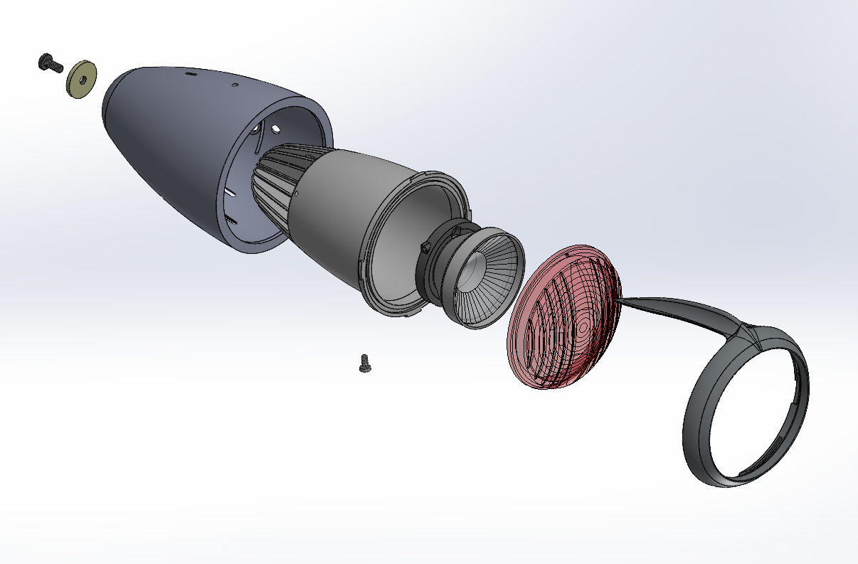 Exploded view of the 1932 Ford tail light assembly