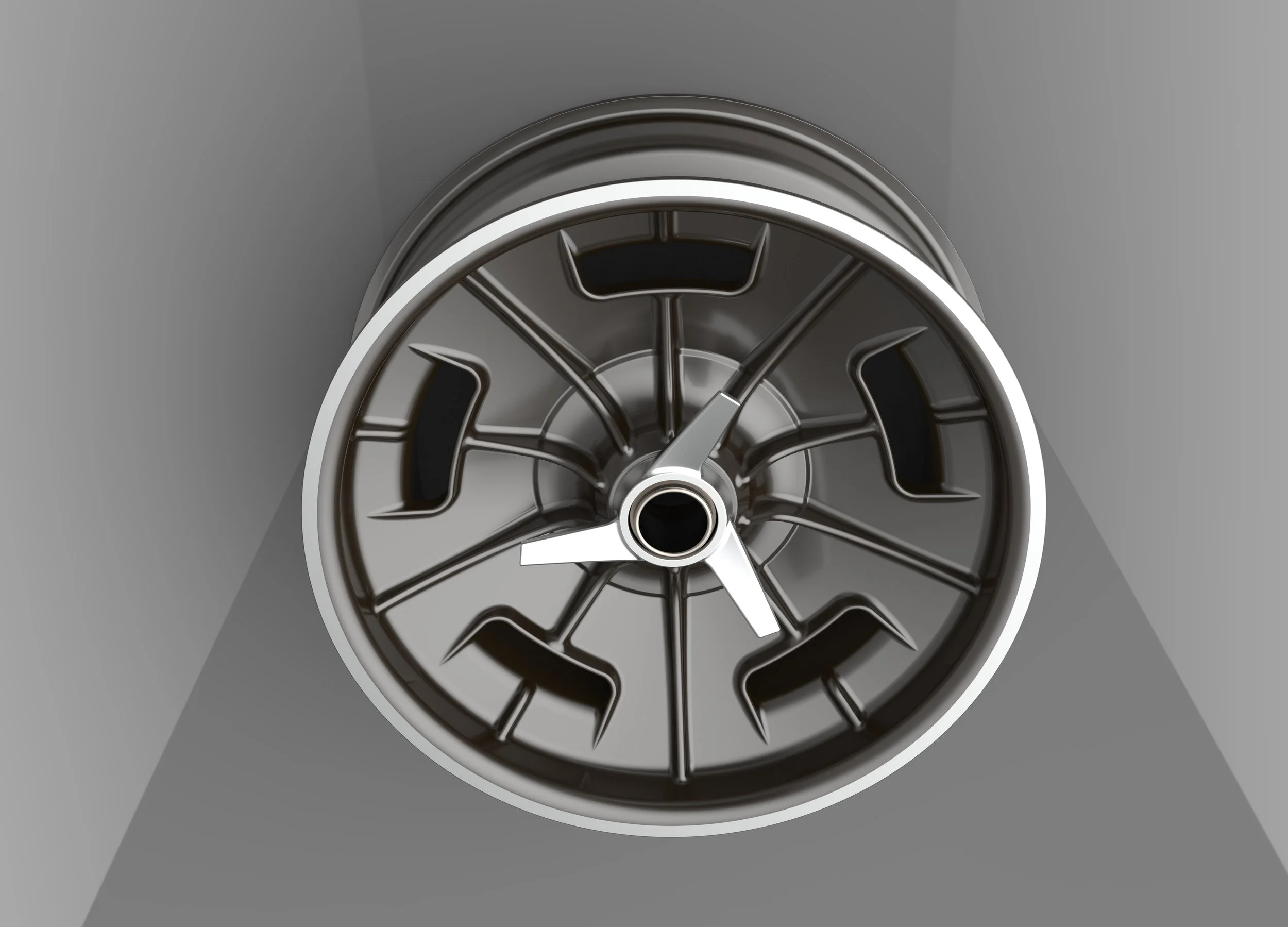 Custom wheel design for a 1932 Ford Tudor, designed to imitate vintage Halibrand magnesium wheels