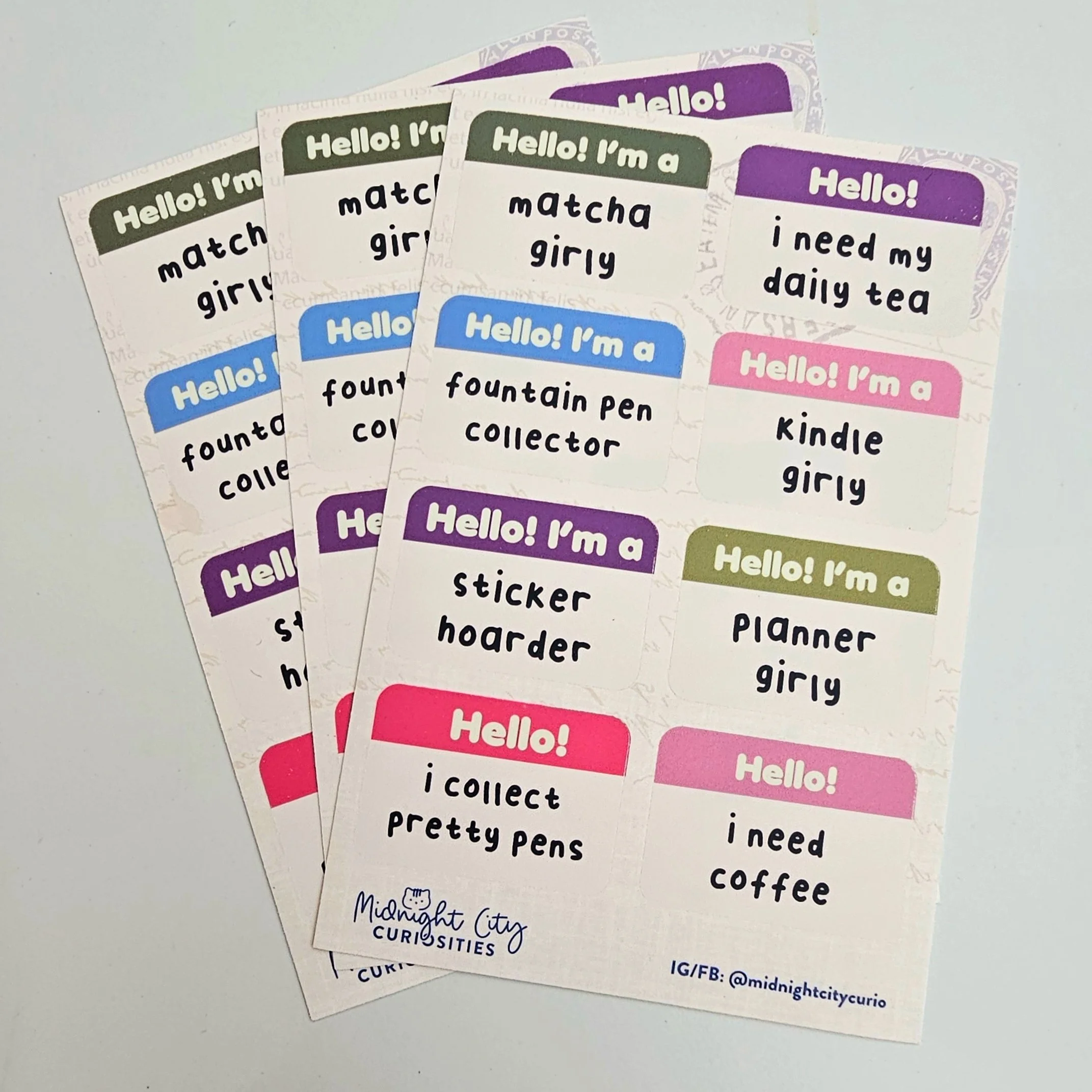 "Hello, I'm..." Sticker Sheet