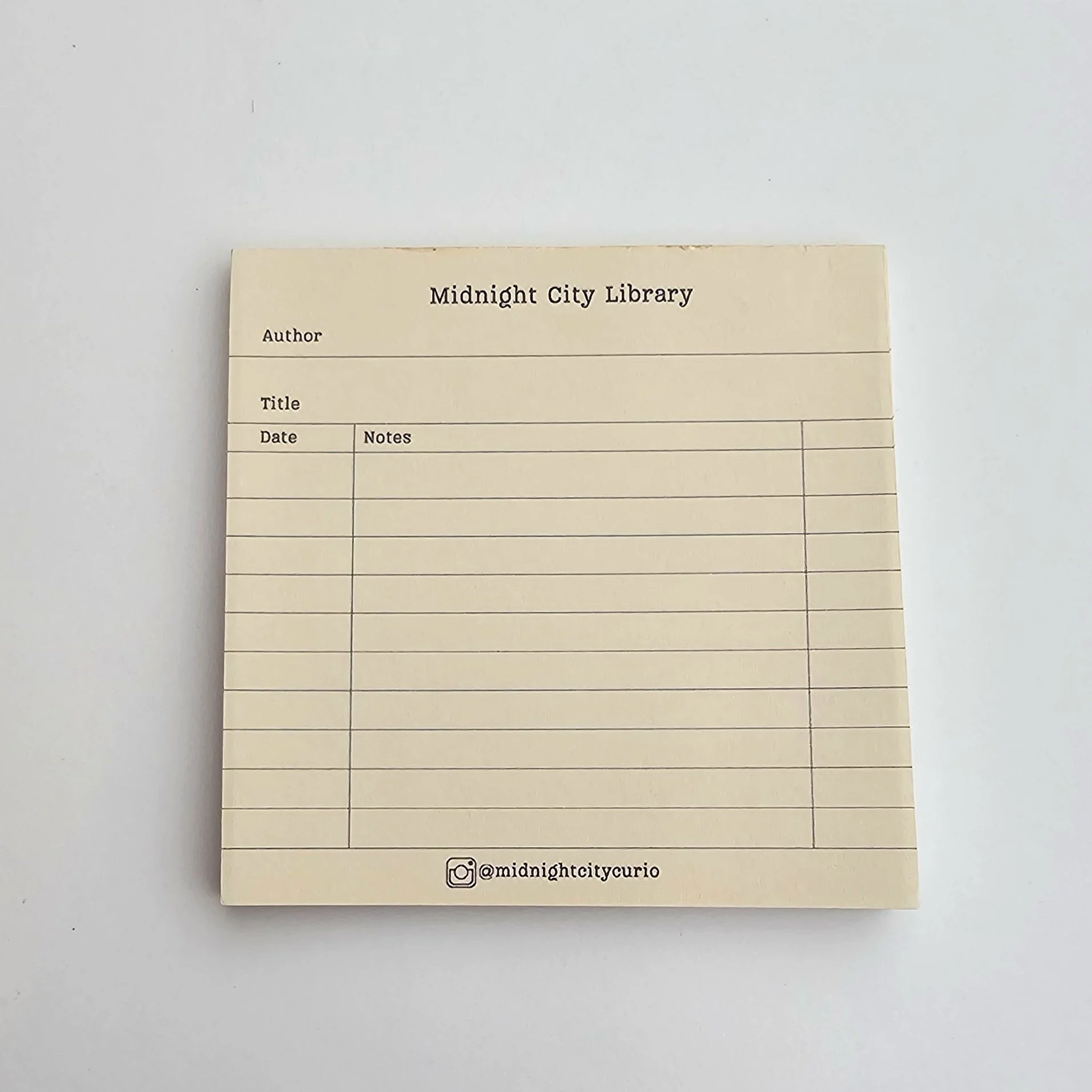 Library Card Notepad