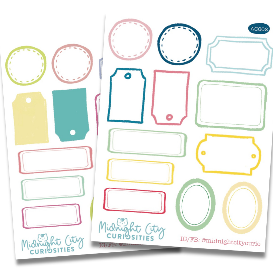 Colorful Tags Sticker Sheet