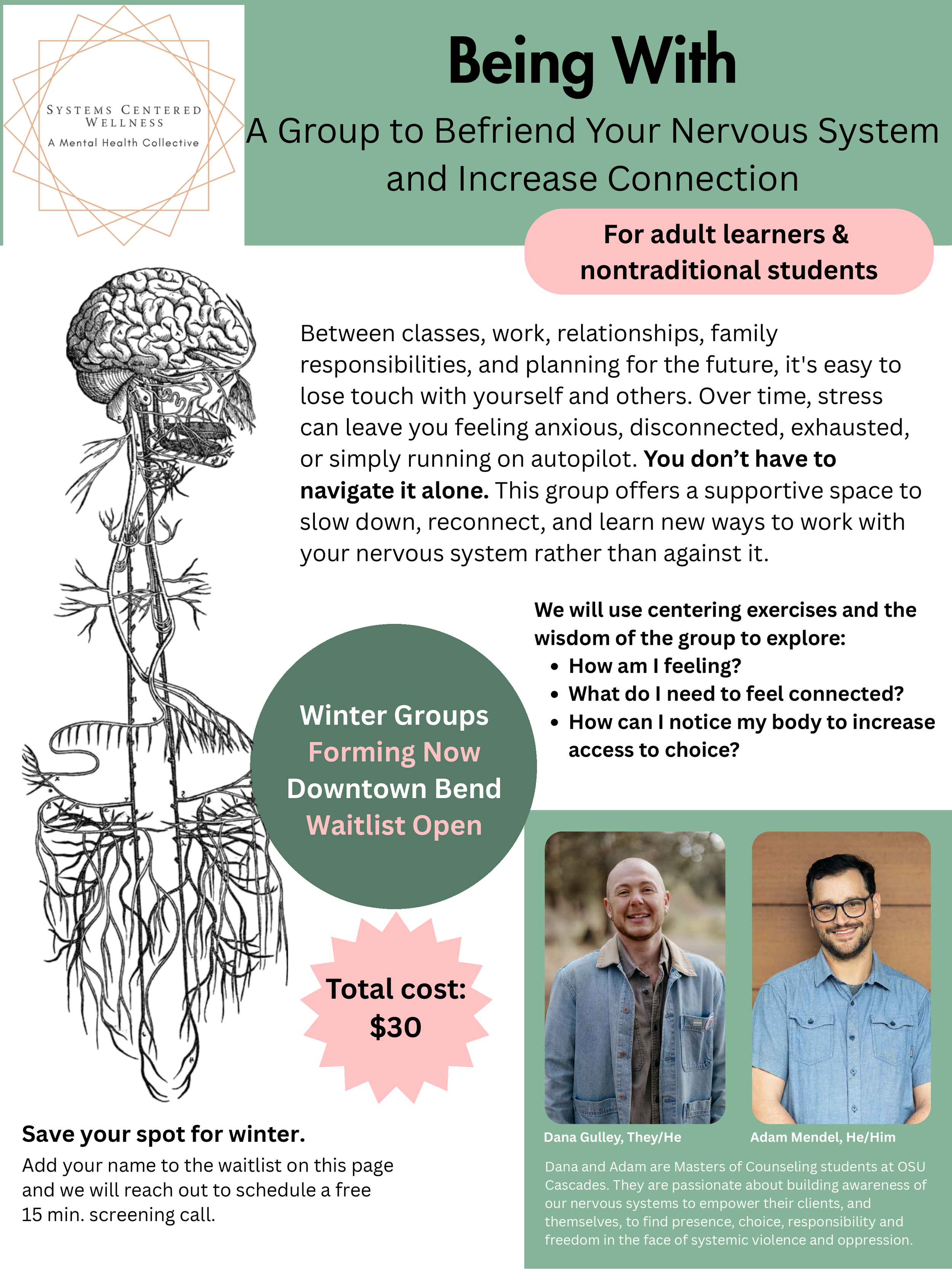 Being With: A Group to Befriend Your Nervous System and Increase Connection 