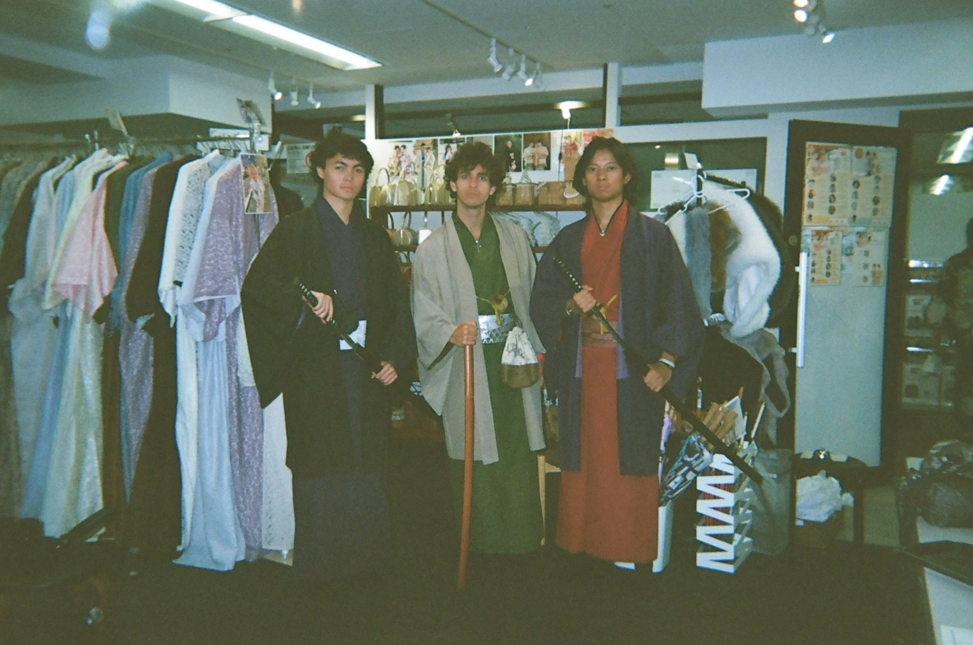 getting fitted for our kimonos