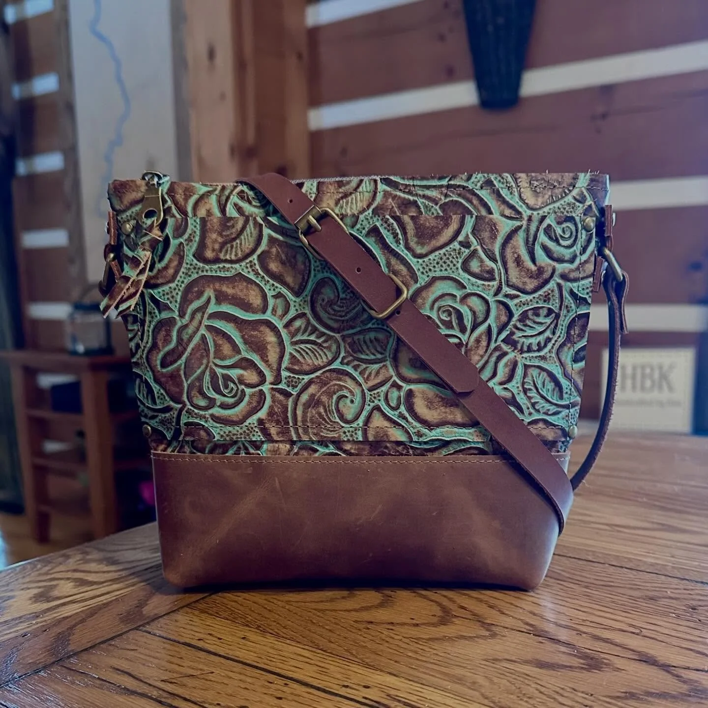 Just finished the latest custom bag order featuring gorgeous turquoise and dark brown leathers! These two are headed to their new homes in Florida soon! Let&rsquo;s chat if you&rsquo;d like a bag made from these stunning leathers. #handcraftedleather