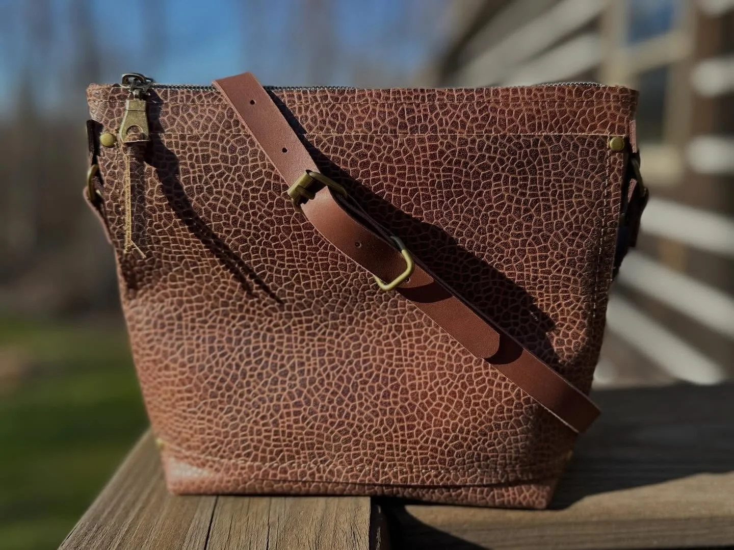 Introducing two new leather shades and showcasing a classic; a soft, supple dark chocolate Maureen bag, for a new client. Marrakesh Night Market and Outpost Pine suede bring exotic and warm touches. Looking forward to crafting more bags with these pr