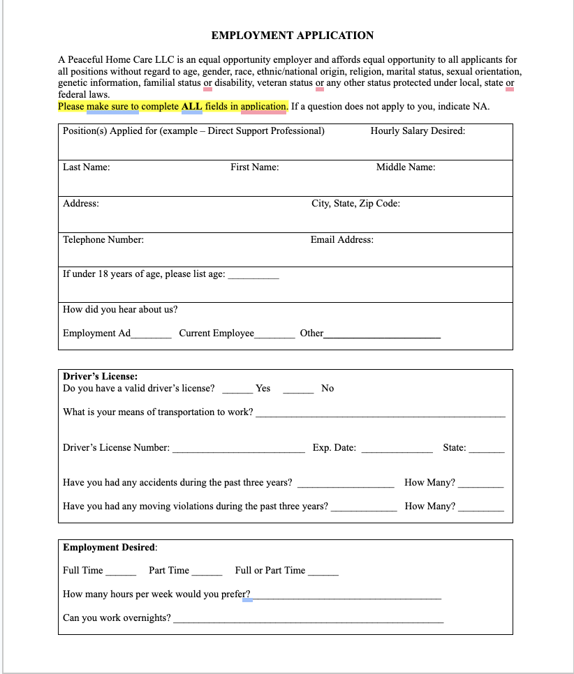 Employee Application