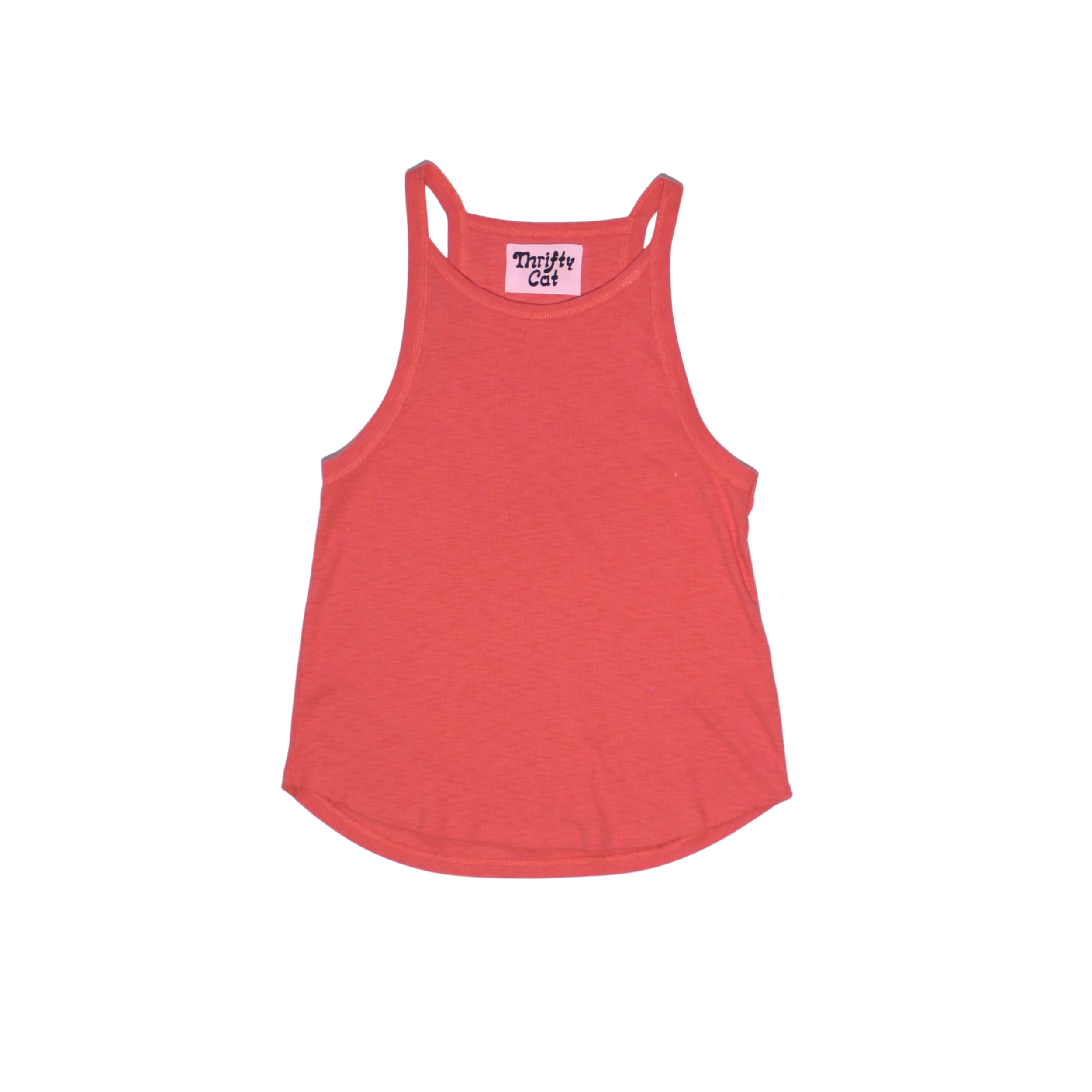 Orange Ribbed Tank Top