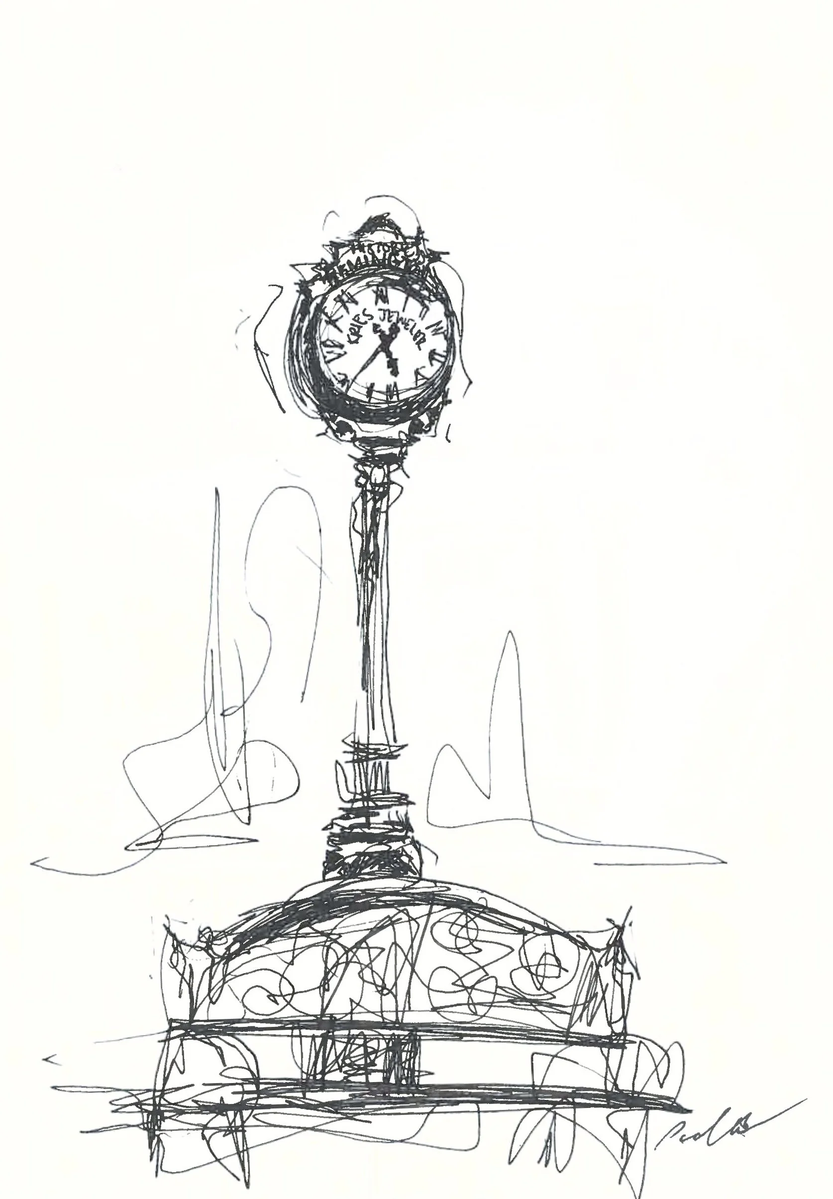 That bench with the clock