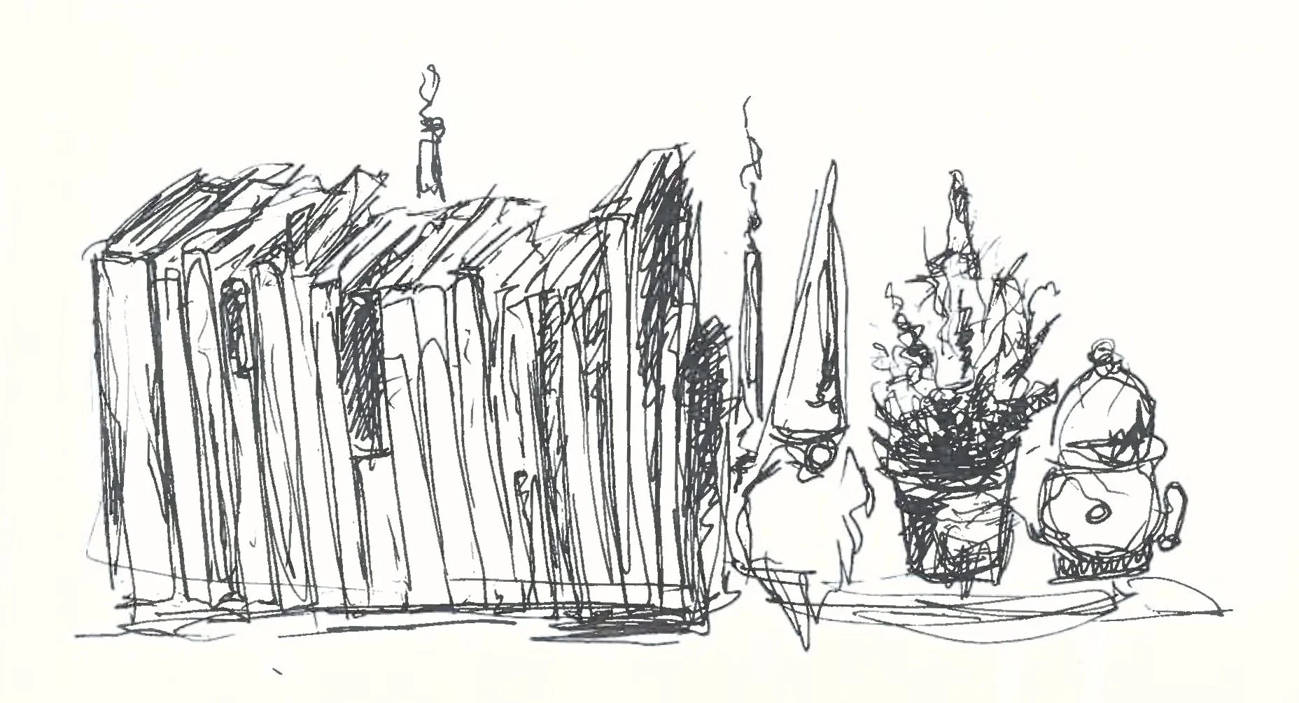 Ikea gnomes by the self-help books my mom keeps buying me