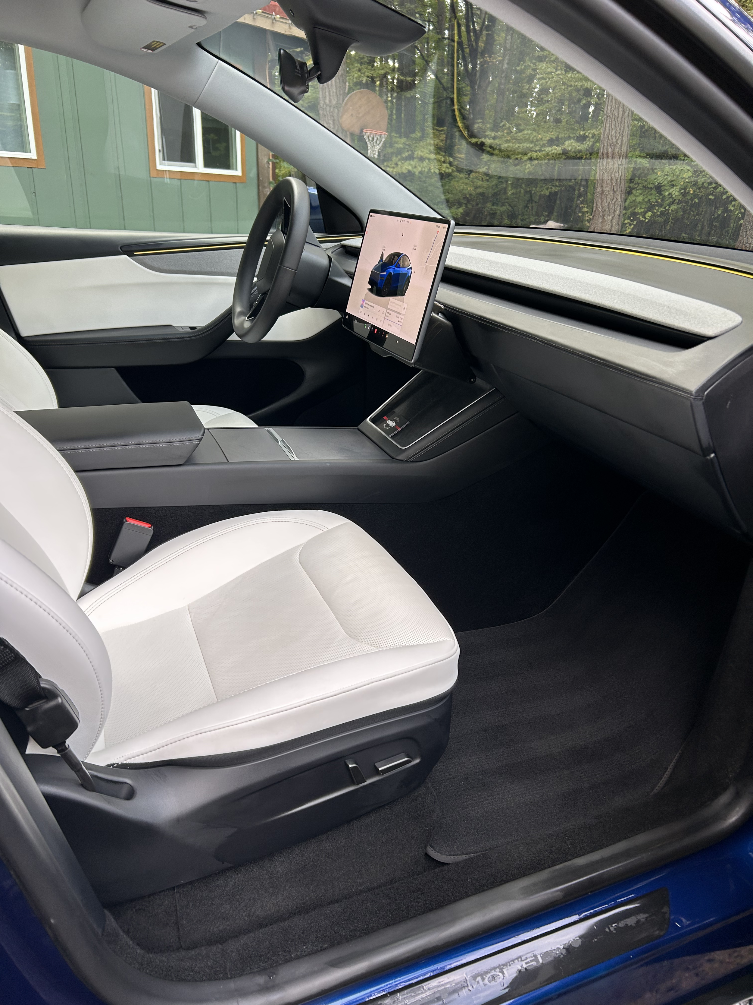 Interior of a Tesla, Interior clean, detailing, shampooing seats