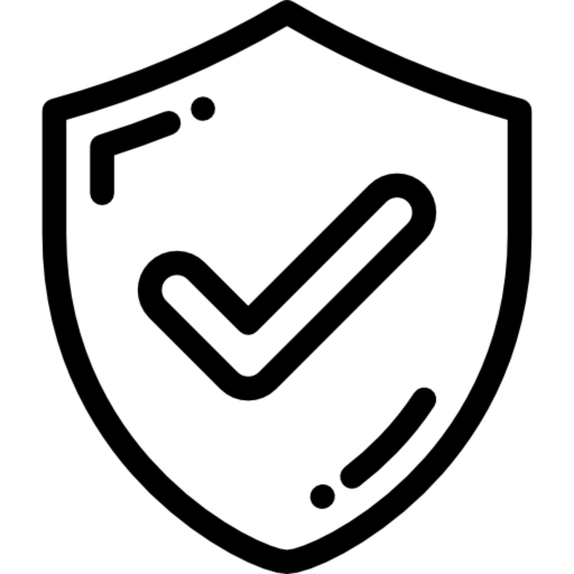 An icon of a shield with a checkmark inside, symbolizing security or protection.