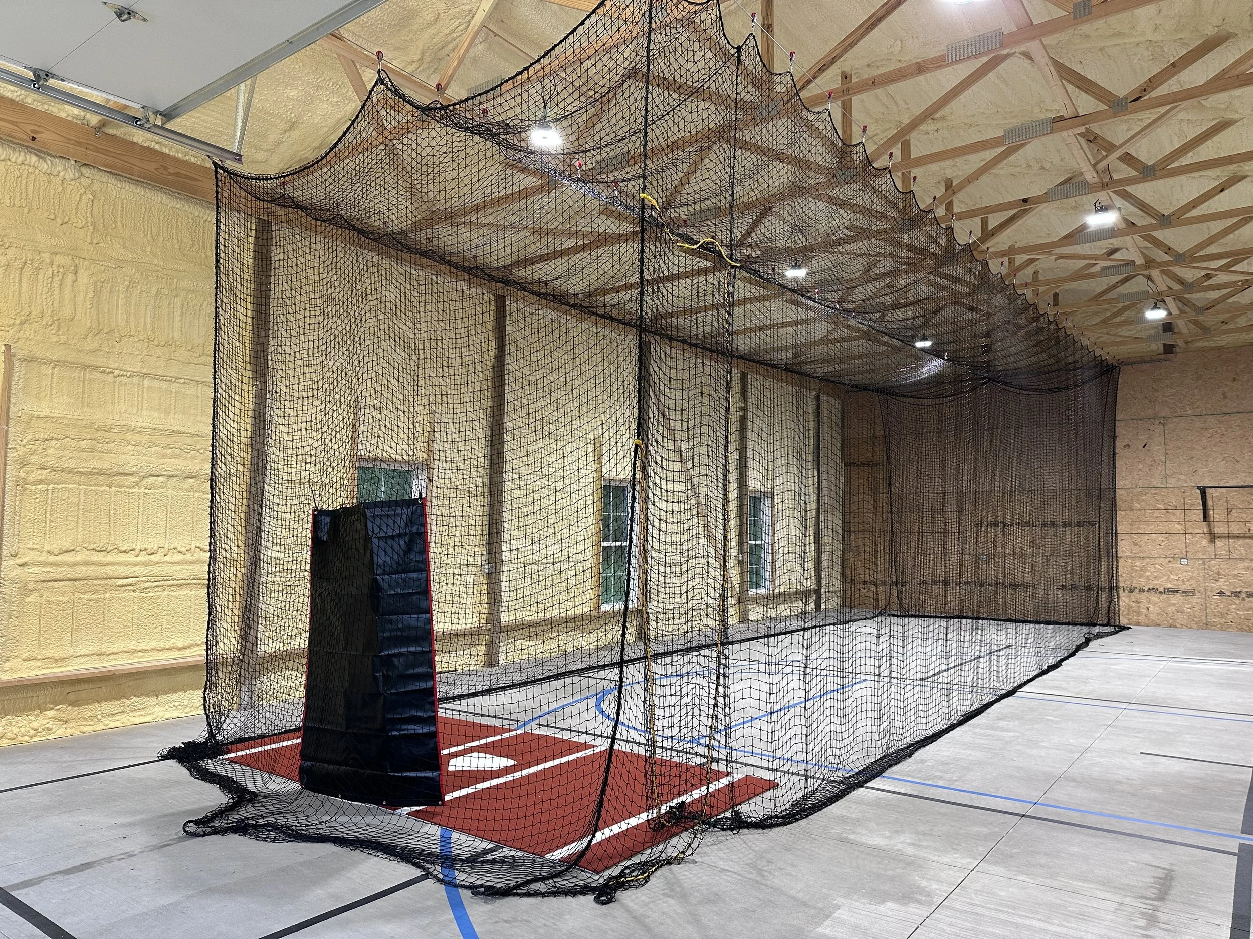 Indoor private homeowner residential batting cage