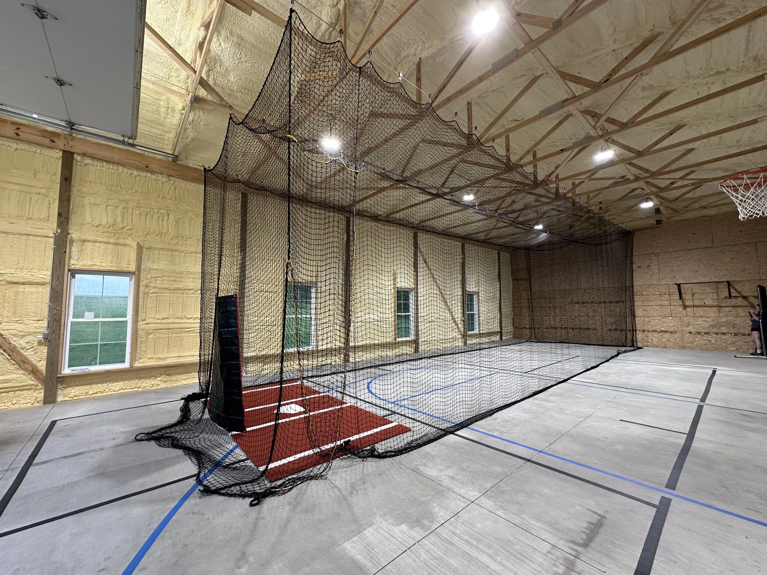 Extended Retractable batting cage