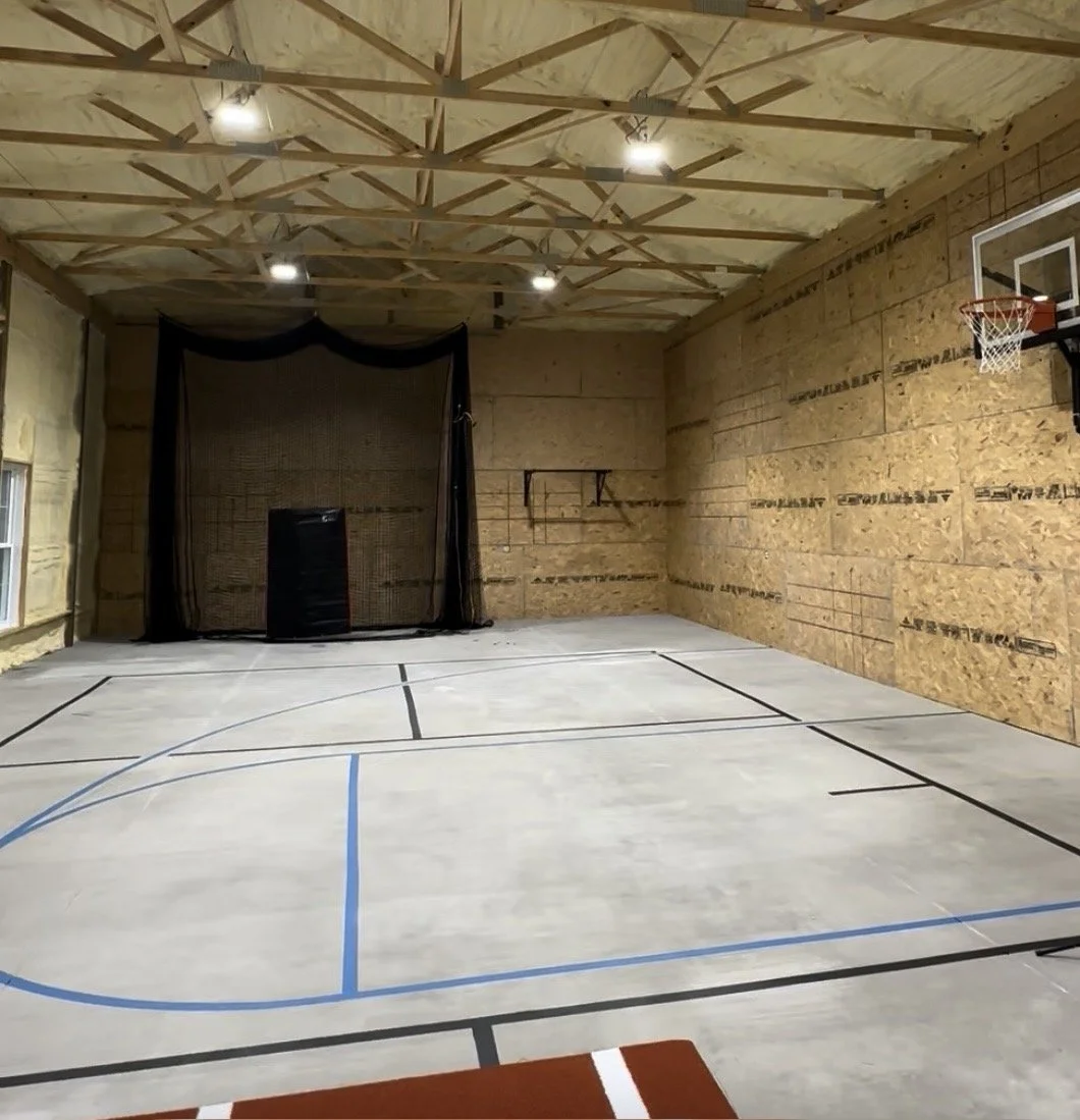 retracted Retractable batting cage