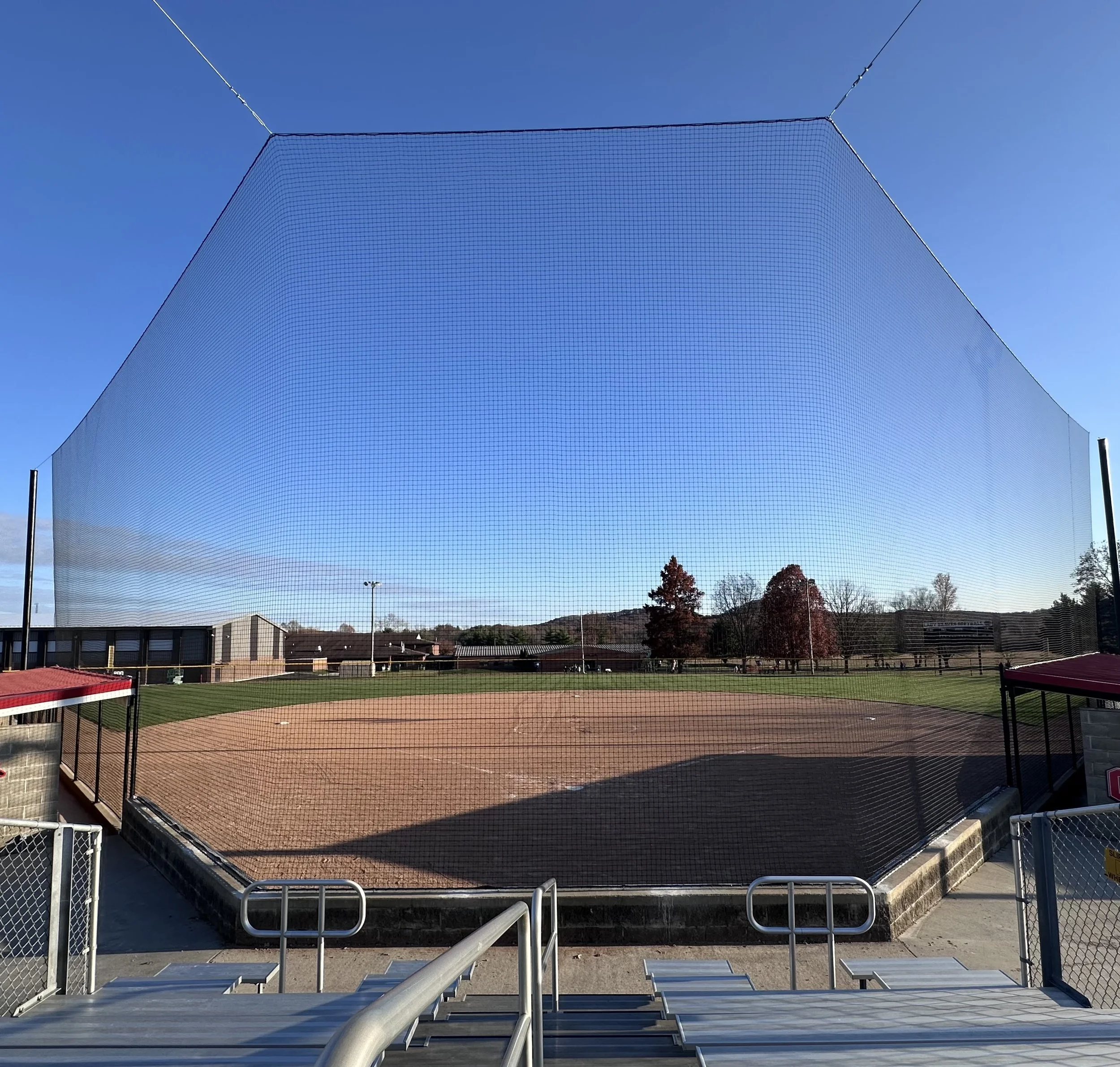 Softball and baseball field backstop nets