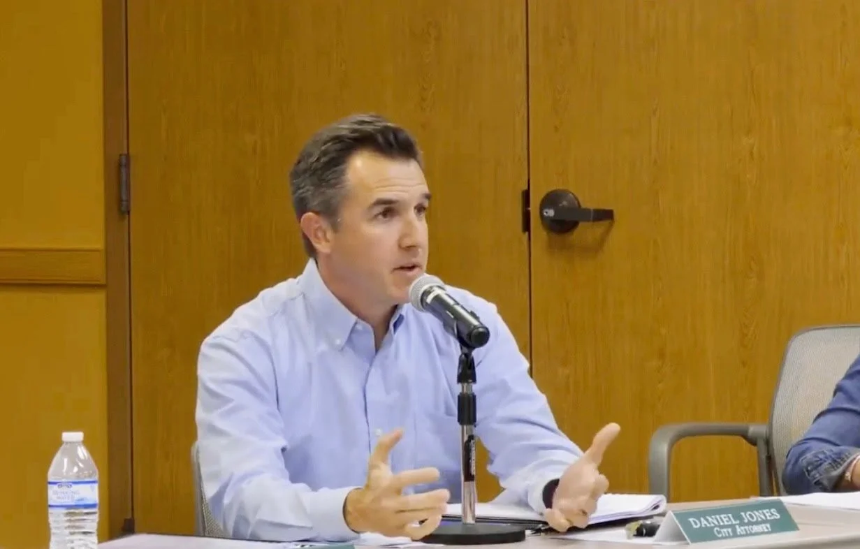 City Attorney Daniel Jones at City Council meeting