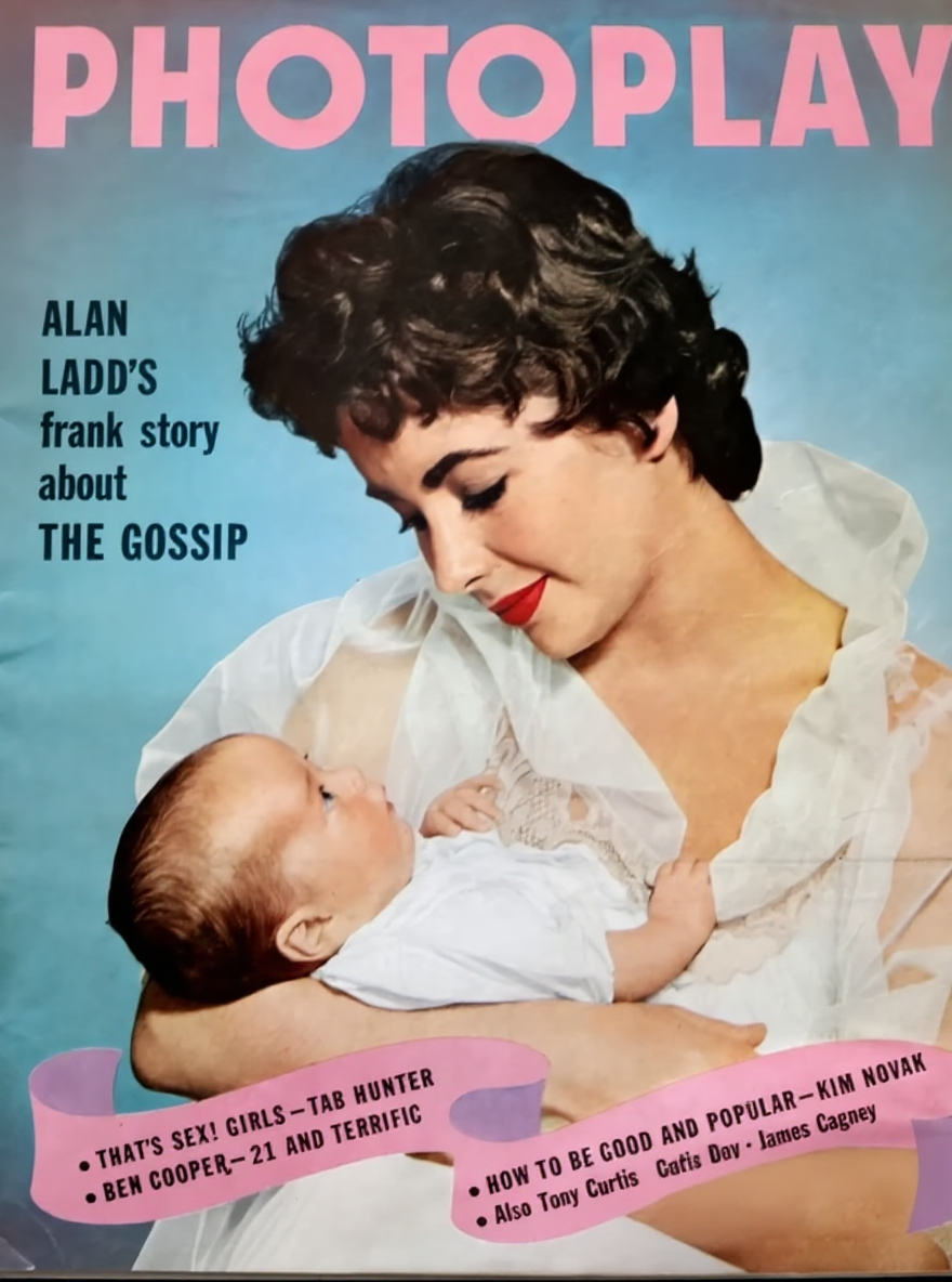 Elizabeth Taylor in Juel Park on the cover of Photoplay Magazine 1955