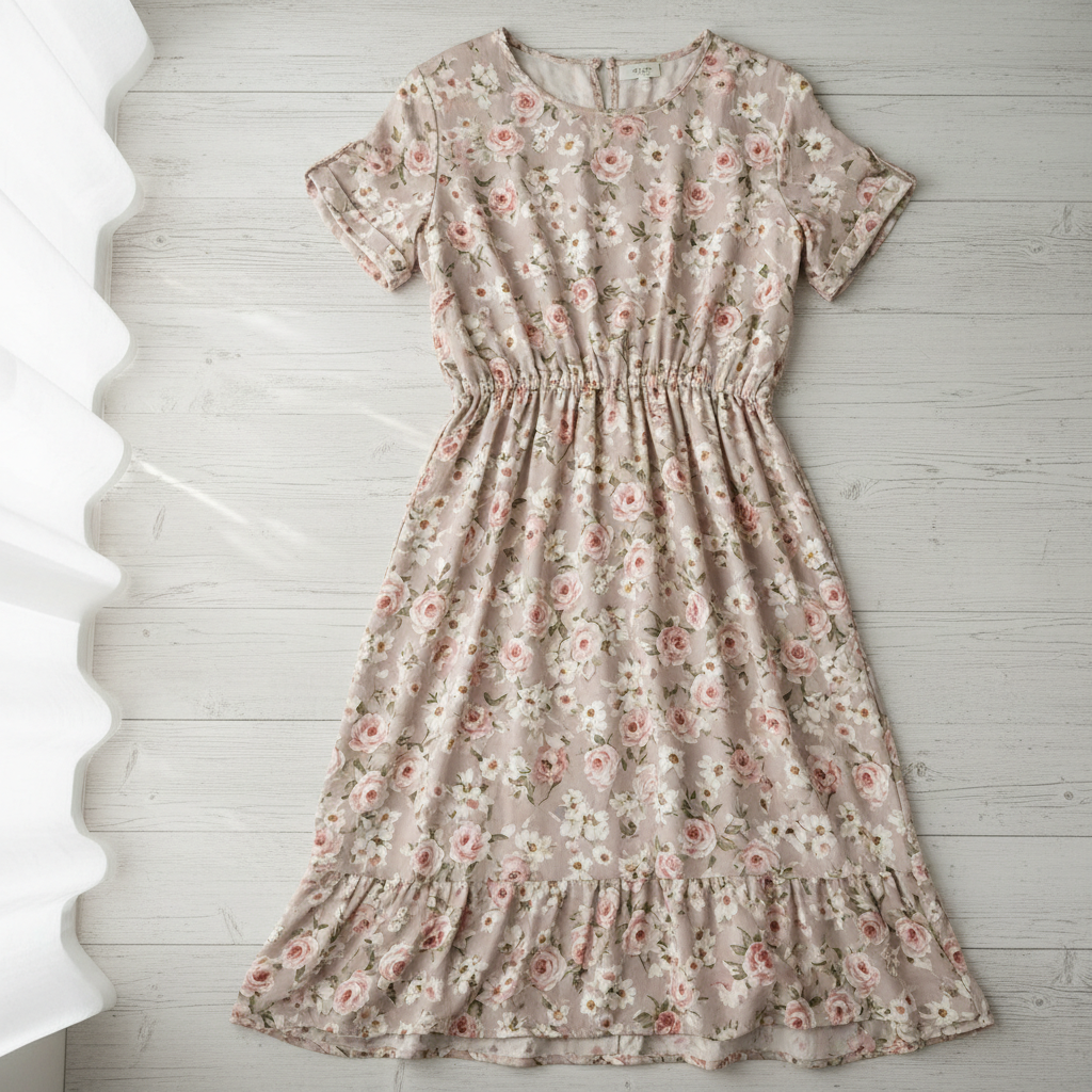 Vintage Floral Midi Dress