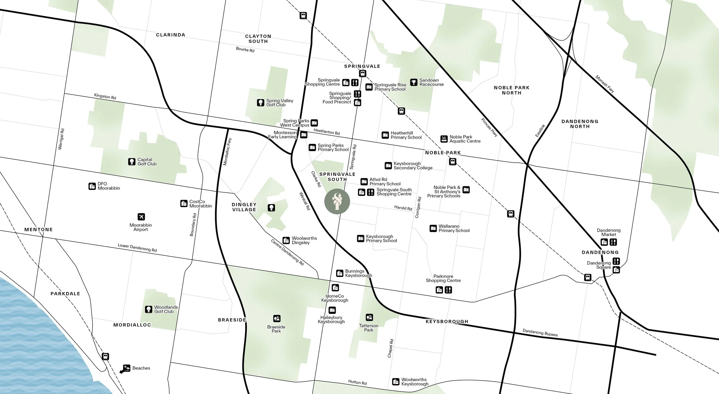Map showing location of Spring Terrace in Springvale South