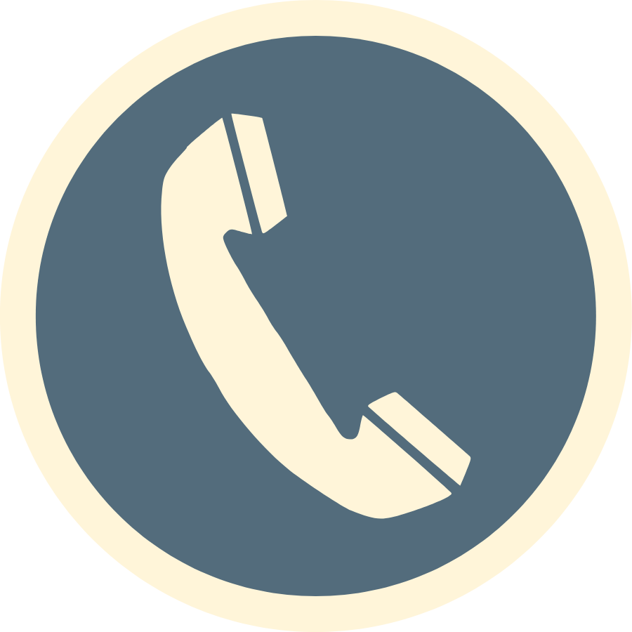 Icon of a vintage telephone handset in a circle