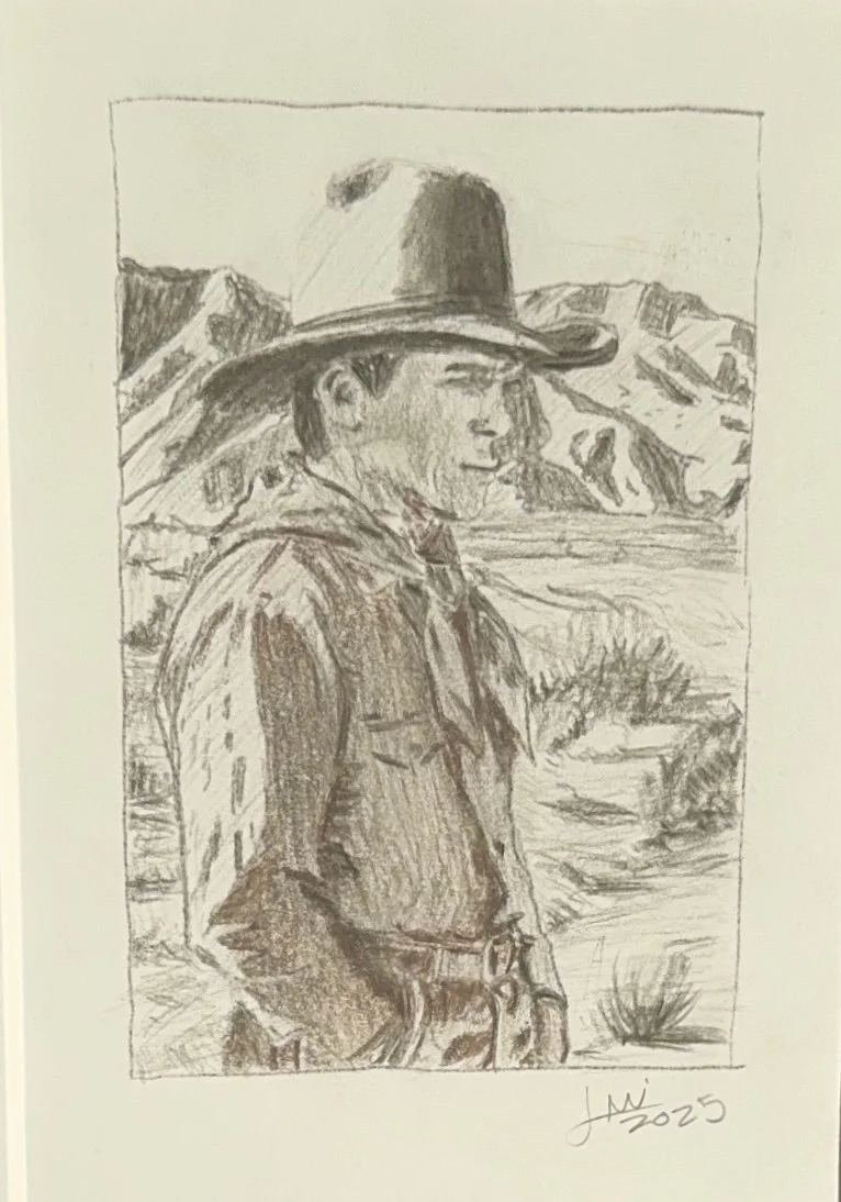 "The Cow-less Cowboy"
Sketch
