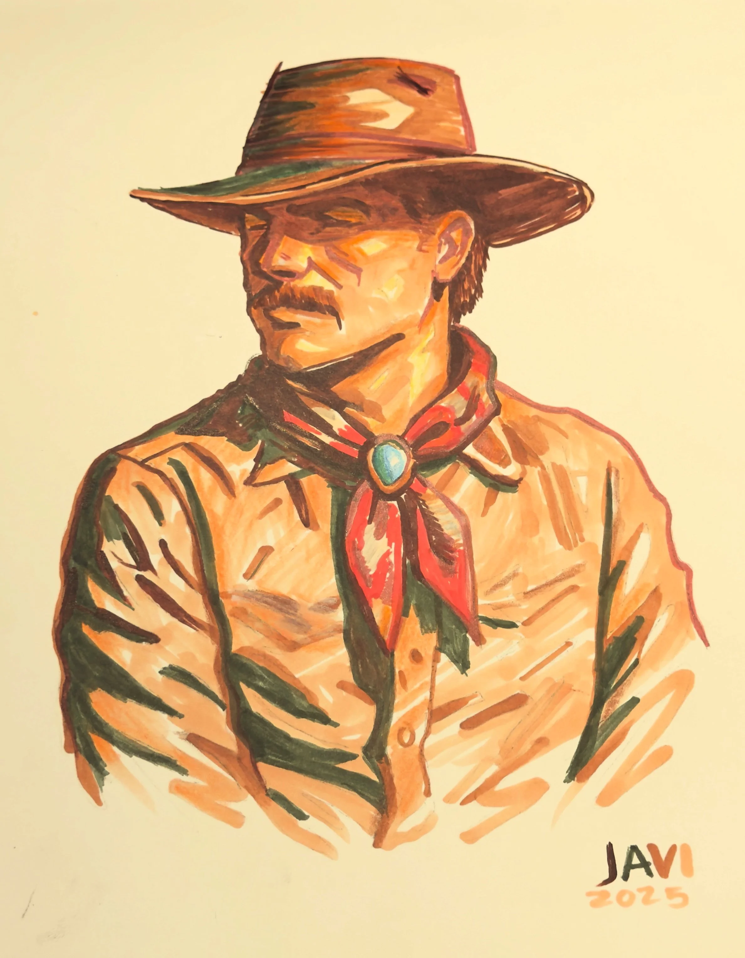 "Cowboy Study"
Mixed  Media Sketch
2025
