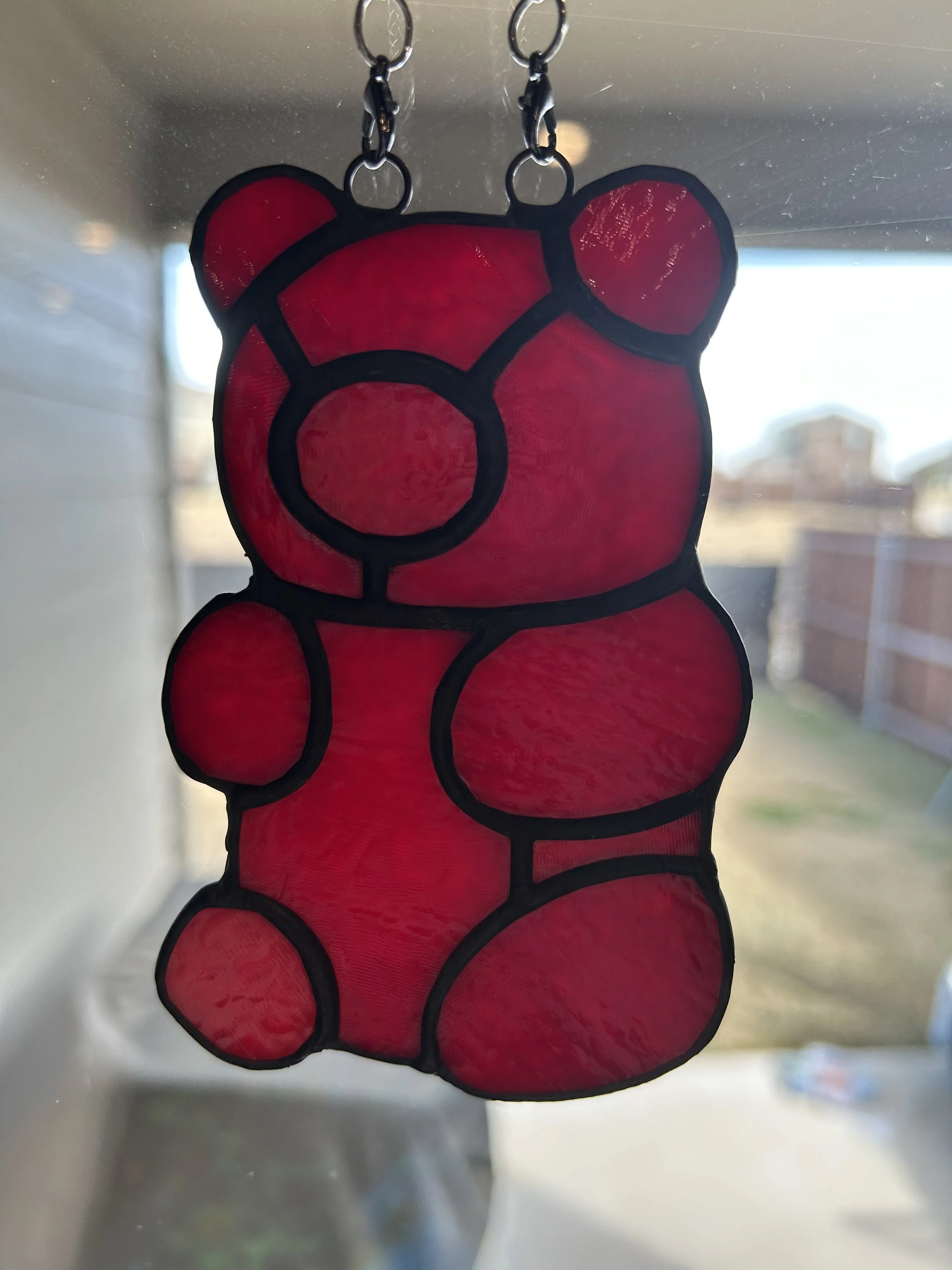 Red Gummy Bear Stained Glass