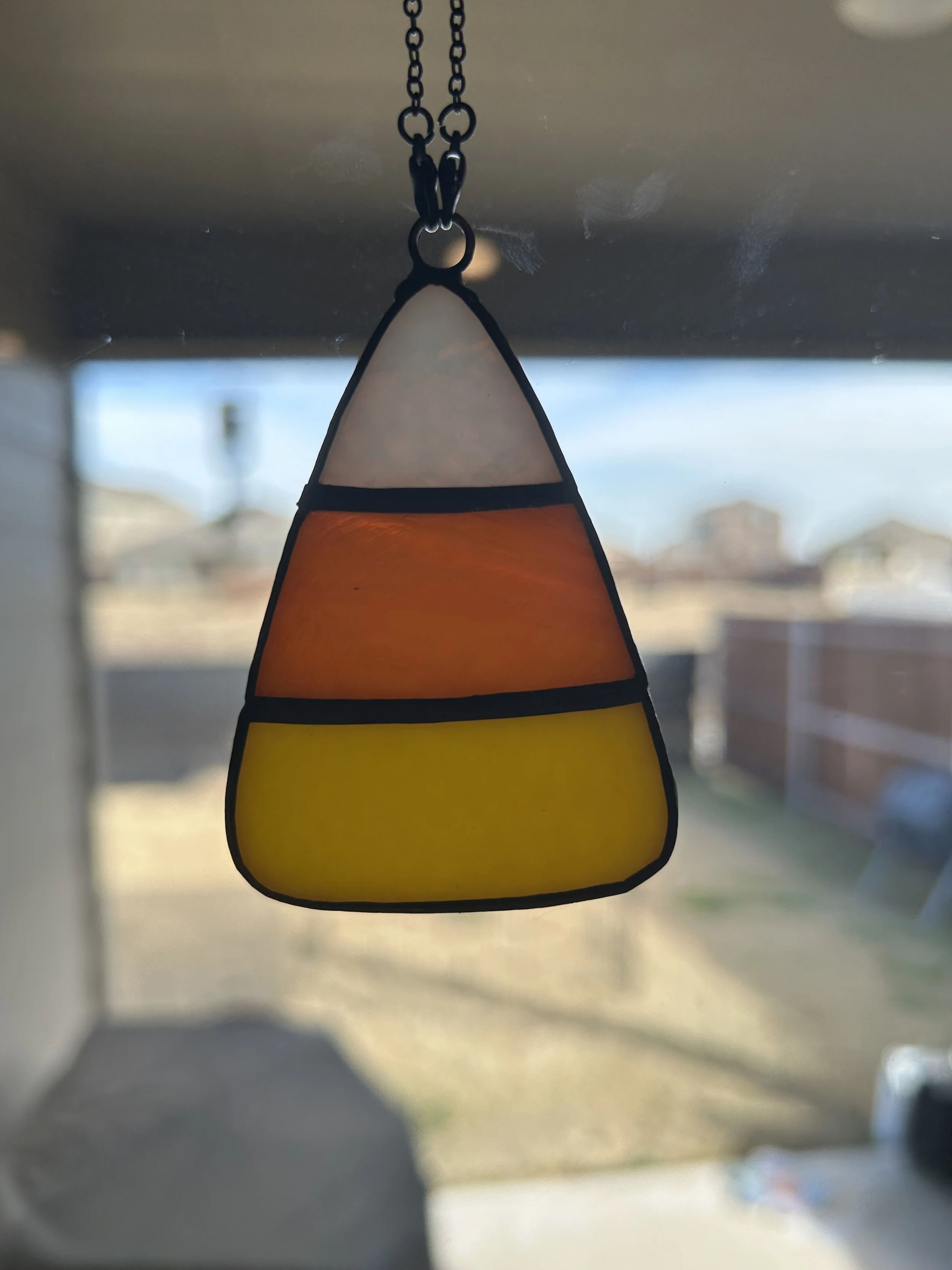 Small Candy Corn Stained Glass