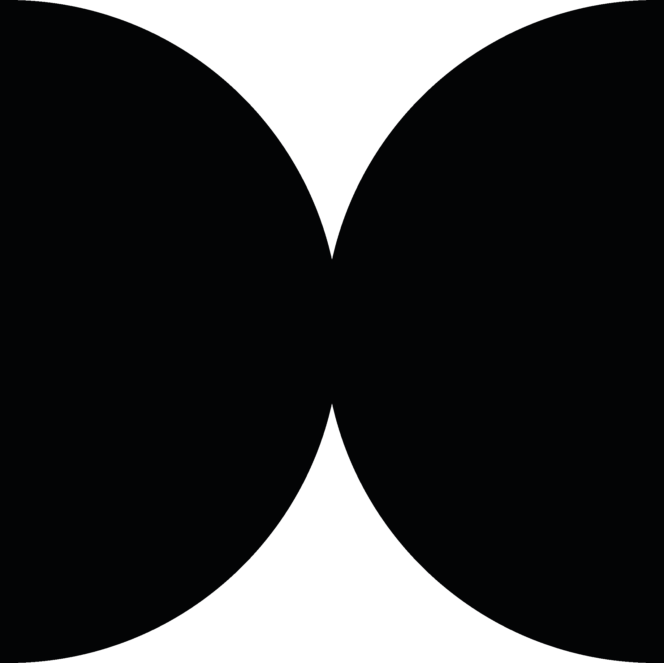 Dibujo geométrico de un cuadrado delineado, con secciones divididas por líneas verticales, horizontales y circulares.