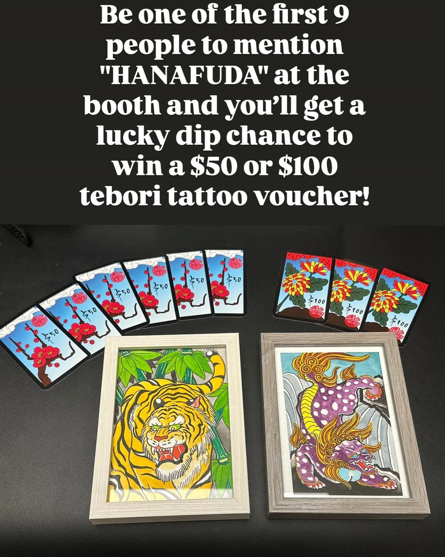 I will be tattooing in Auckland at the @roots_auckland tattoo festival and to make it fun i have a few vouchers (6x$50 and 3x$100) that can go towards your next tebori tattoo with me. 
Rock up at the booth, mention "HANAFUDA" and I will shu