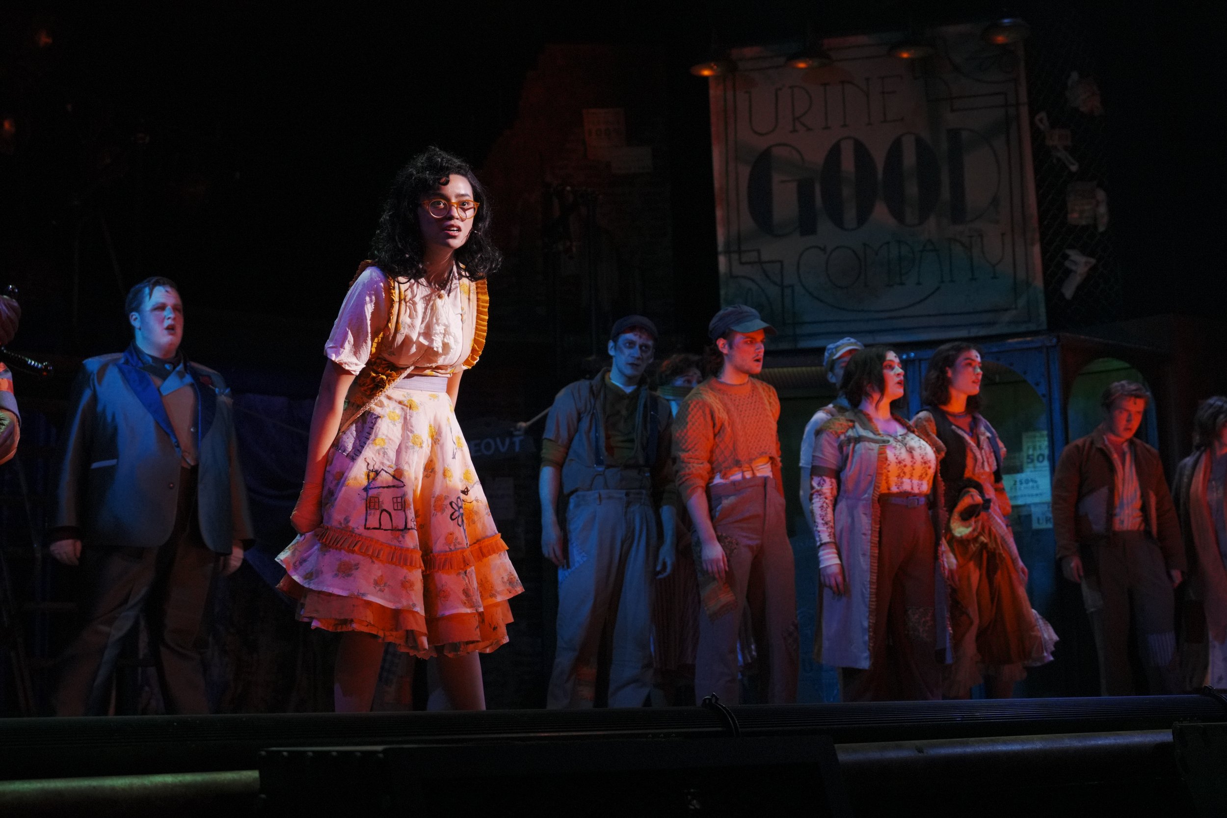 April Plascencia as Little Sally in Urinetown at the Nebraska Repertory Theatre (2025)
