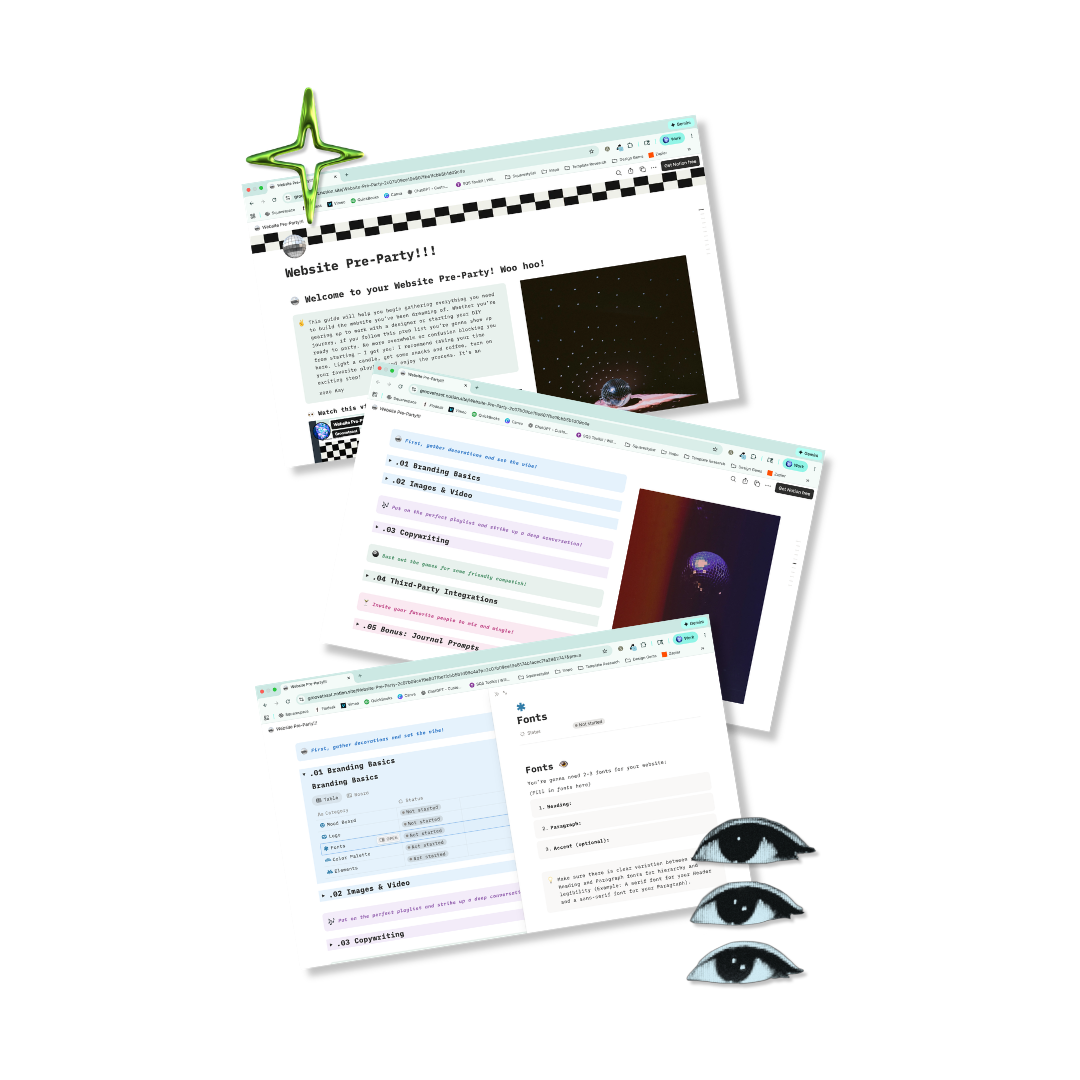 Website Pre-Party Content Guide *Notion Template*
