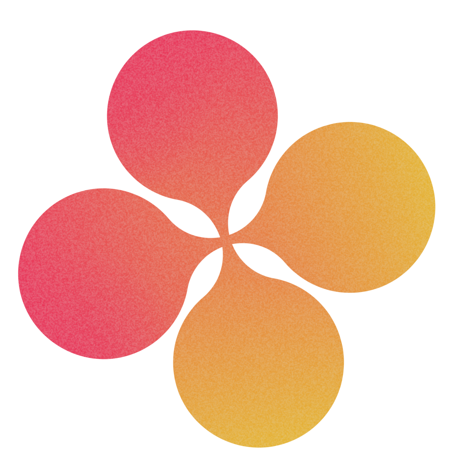 Four colored circles in a star-shaped pattern, with two red and two yellow circles, overlapping slightly at the center.