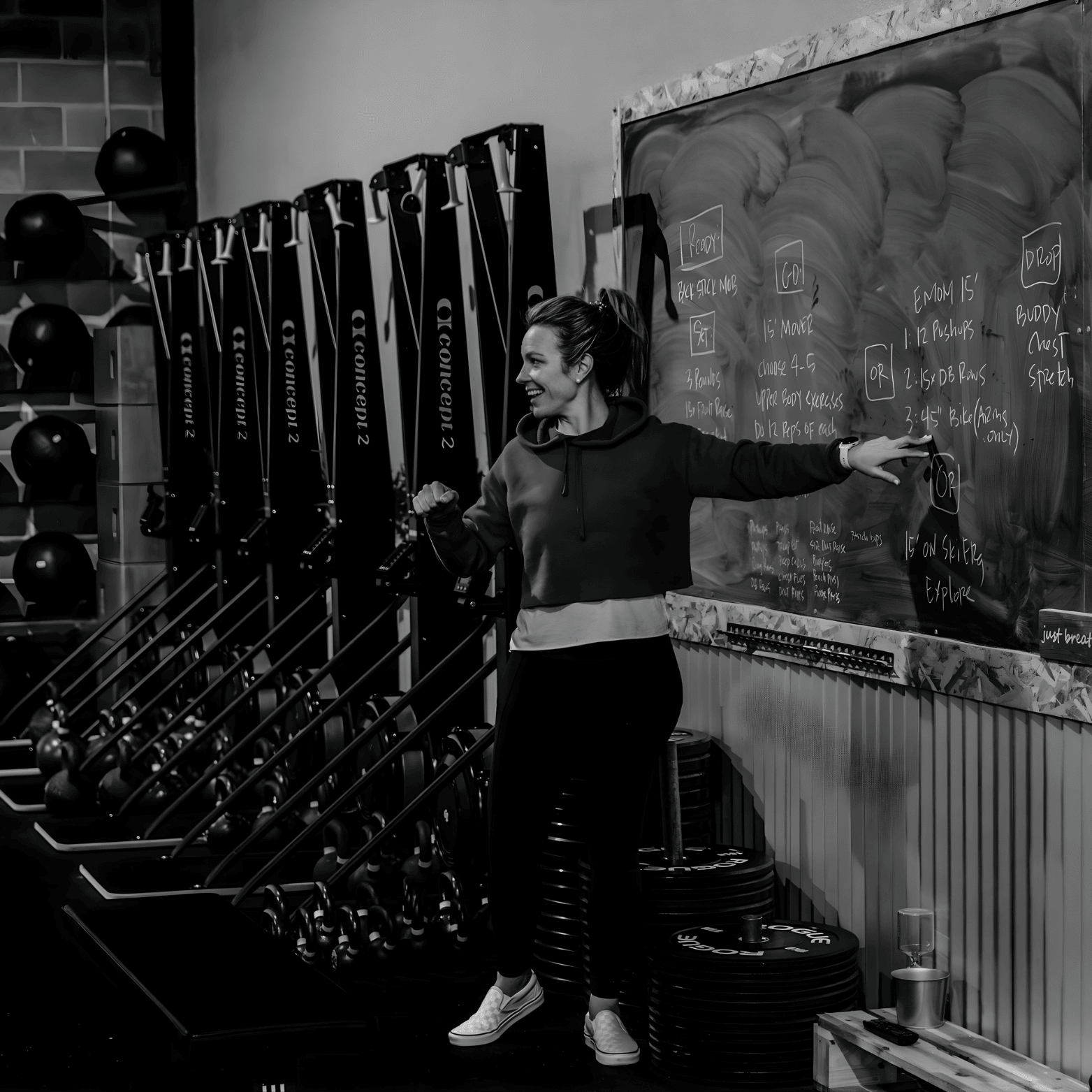 Lu. co-founder of Lüsha Method teaches in their southern oregon gym Dropgym.