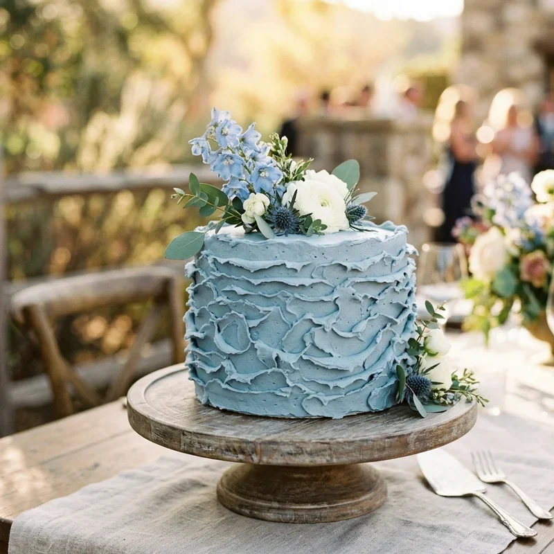 Dusty Blue Wedding Cake Ideas