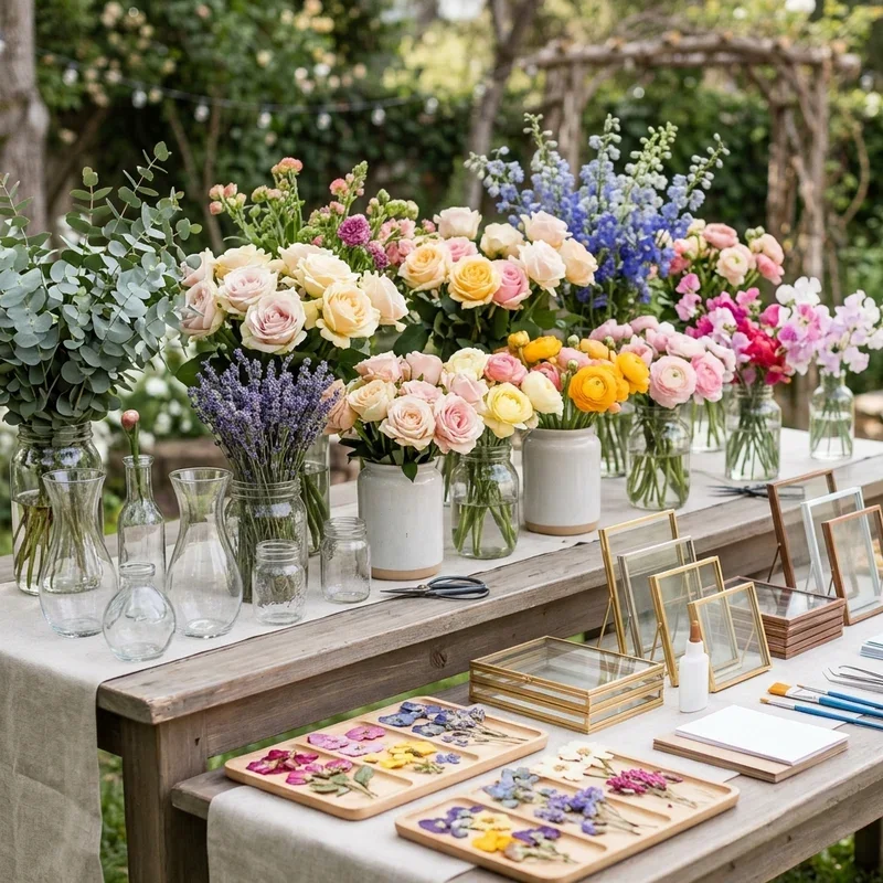 Flower Bar Ideas for Bridal Shower