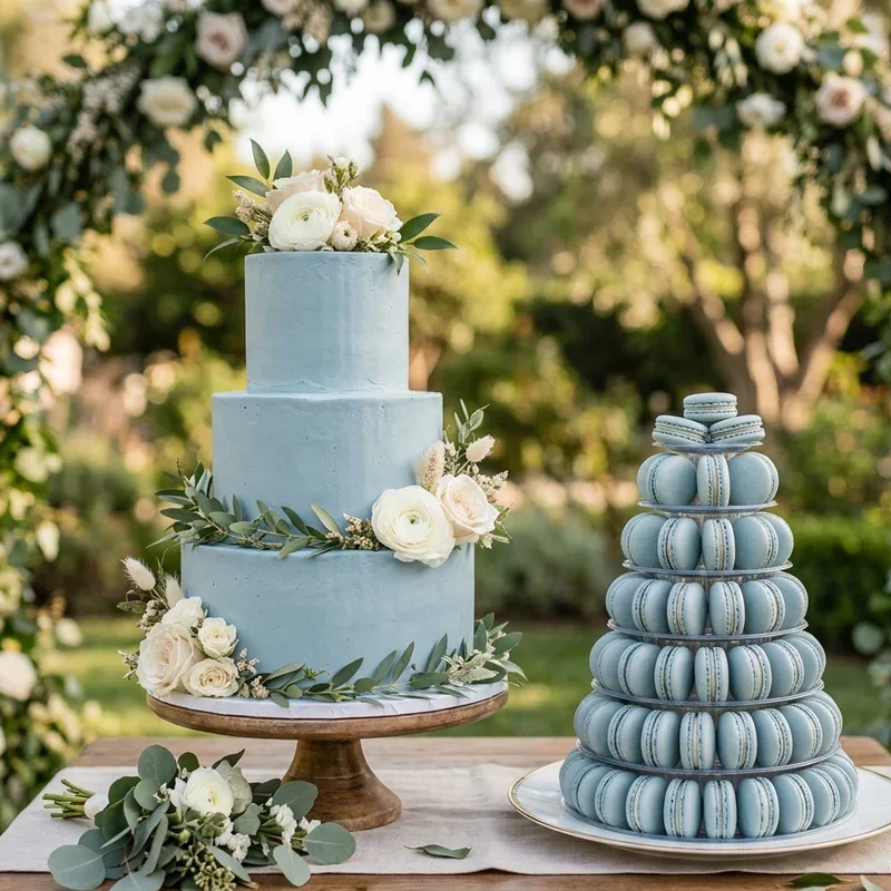 Dusty Blue Wedding Cake Ideas