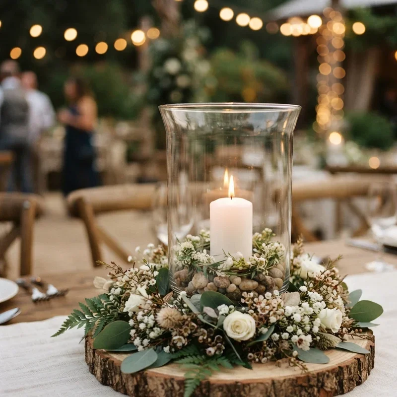 Hurricane Vase Wedding Centerpiece Ideas