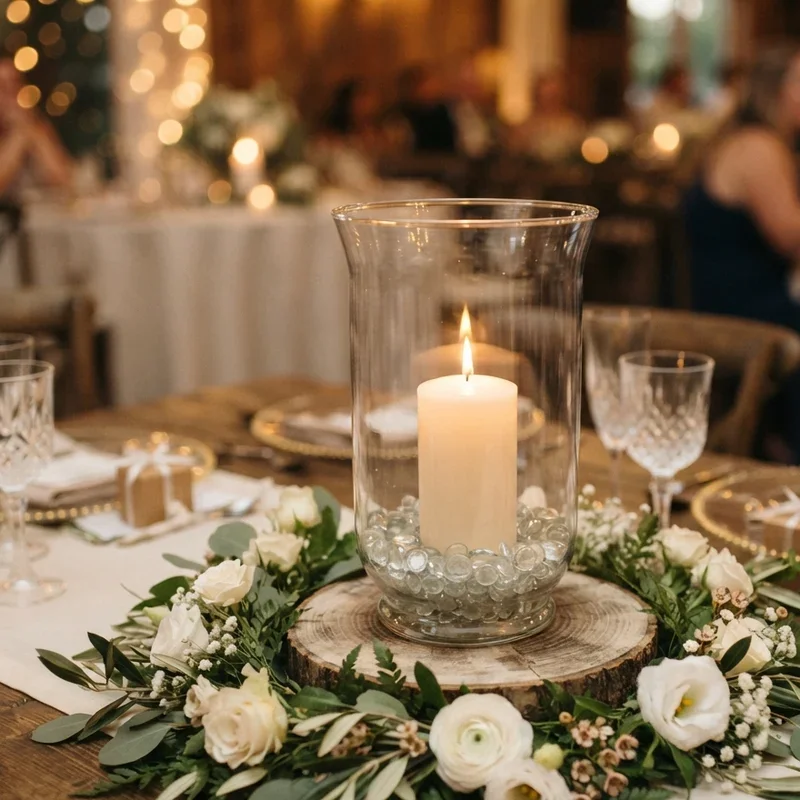 Hurricane Vase Wedding Centerpiece Ideas