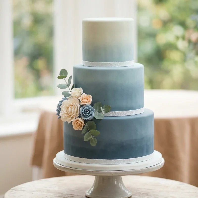 Dusty Blue Wedding Cake Ideas