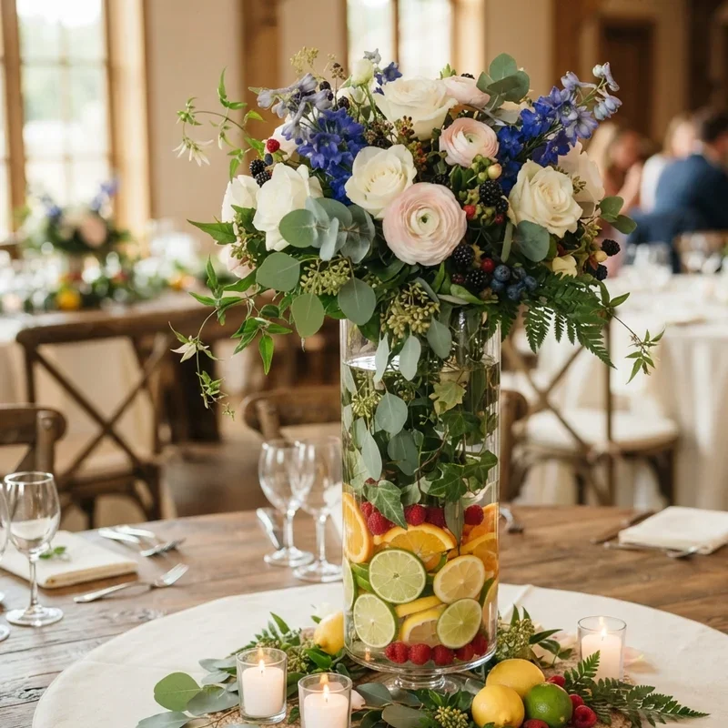 Hurricane Vase Wedding Centerpiece Ideas