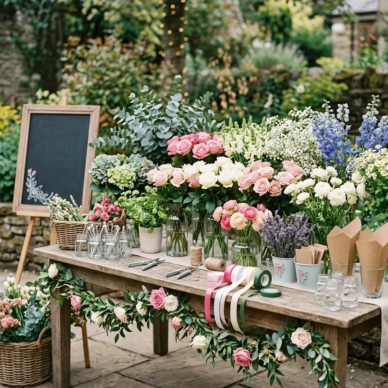 Flower Bar Ideas for Bridal Shower