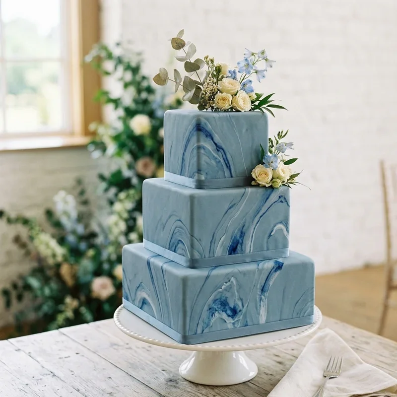 Dusty Blue Wedding Cake Ideas