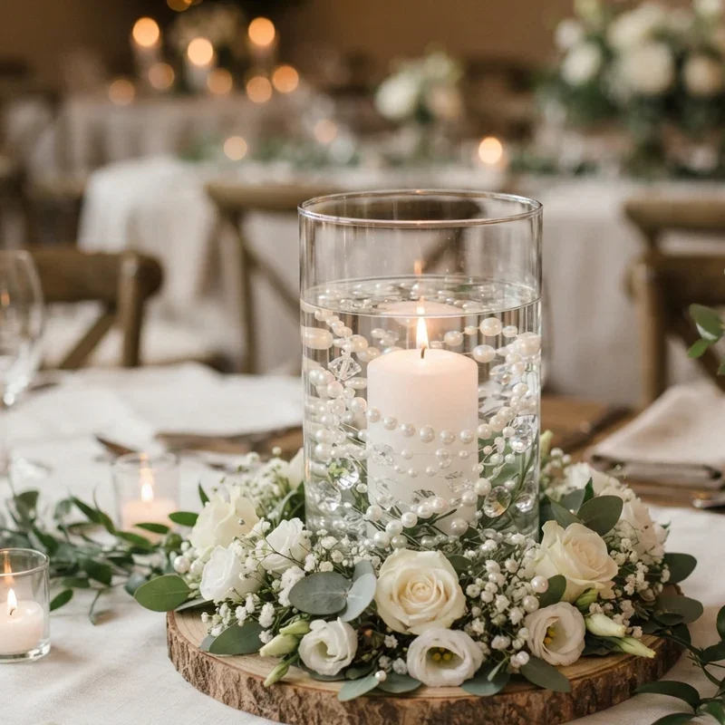 Hurricane Vase Wedding Centerpiece Ideas