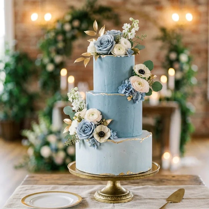 Dusty Blue Wedding Cake Ideas
