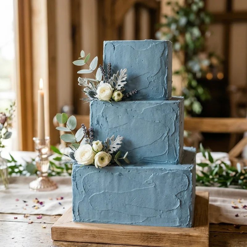 Dusty Blue Wedding Cake Ideas
