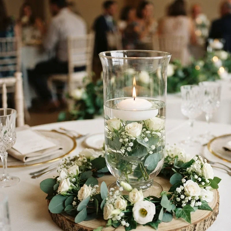 15 Hurricane Vase Wedding Centerpiece Ideas You'll Love
