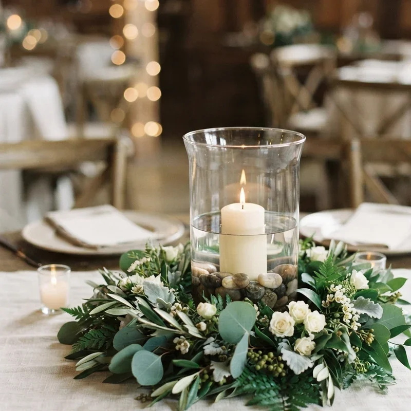 Hurricane Vase Wedding Centerpiece Ideas